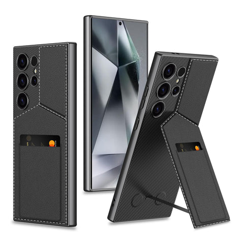 for Samsung Galaxy S24 Ultra Leather Case with Card Slot and Stand Feature Wireless Charging Compatible and Precision Camera Cutouts wit Anti-Fall