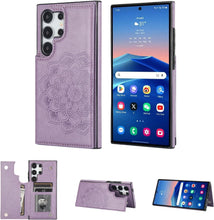 Konstreet for Samsung Galaxy S23/S24 Series Wallet Case Magnetic Flip Cover with 3 Card Slots and Stand Feature Floral Design Protective Phone Case