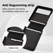 for Samsung Galaxy Z Flip 6 Case with Ring Stand Exquisite and Fashionable PU Leather Folding Protective Cover Full Body Anti-Fall and Shockproof