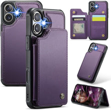 for iPhone 16 Pro Max Case with RFID Blocking and 5 Credit Card Holder, Premium Durable Slim Leather Magnetic Clasp Kickstand Heavy Duty Shockproof Protective Cover.- Black