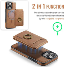 for iPhone 15 Pro Case 2 in 1 Detachable Card Bag Wallet Case Durable Leather Wallets Magnetic Card Holder 4 Card Slots 1 Small Cash Holder RFID Blocking