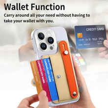 for iPhone 16 Pro Case Clear PC Bottom Case Leather Buckle Card Holder Adjustable Wrist Strap Trendy Little Fresh iPhone 16 Pro Case