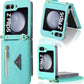 for Z Flip Case with Zipper Wallet, Blue Phone case with Strap for Samsung Galaxy Z Flip 5 (Blue,Galaxy Z Flip 5)