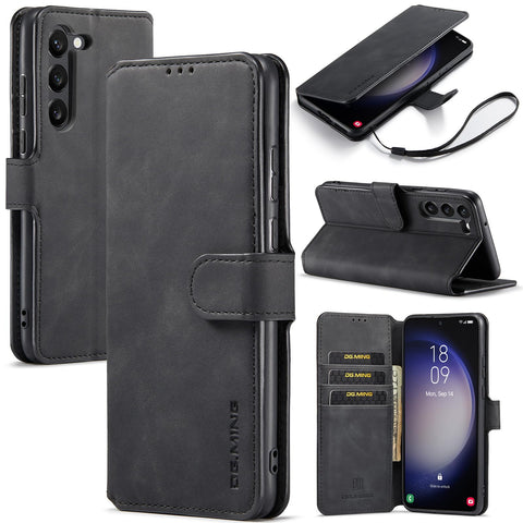 for Samsung Galaxy S23 Wallet Case with 3 Card Holders and 1 Bills Compartment Magnetic Clasp Flip Cover RFID Blocking Stylish Retro Leather Design
