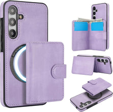 Konstreet for Samsung Galaxy S24 Plus/Ultra Case with 2-in-1 Detachable Magnetic Wallet with 5 Card Slots Compatible MagSafe and RFlD Blocking Kickstand and Wireless Charging