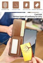 for Samsung Galaxy Z Fold 5 Mobile Phone Case Soft Leather Detachable Magnetic Card Holder RFID Blocking Fold Case Wireless Charging Exquisite Durable and Stylish Anti-Fingerprint