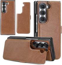 for Samsung Galaxy Z Fold 5 Phone Case with Strong Magnetic Attraction Detachable Card Holder RFID Blocking, Wireless Charging for Galaxy Fold 6 Case Exquisite Durable