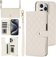 for iPhone 16 Wallet Case with 5 Card Slots and 1 Cash Slot and Crossbody Strap and Wrist Strap Luxury Fashion Shockproof Magnetic Flip Cover Protective