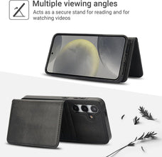 Konstreet for Samsung Galaxy S24 Plus/Ultra Case with 2-in-1 Detachable Magnetic Wallet with 5 Card Slots Compatible MagSafe and RFlD Blocking Kickstand and Wireless Charging