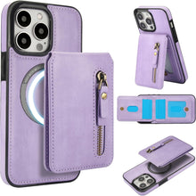 Konstreet for iPhone 14 Series Case with 2-in-1 Detachable Magnetic Wallet 4 Card Slots and 1 Zipper Bag Compatible MagSafe and RFID Blocking Stand Wireless Charging