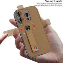 for iPhone 16 Pro Mobile Phone Case Classic Style Card Holder Luxurious Durable Leather Flip Cover Stand Rotatable Magnetic Strap Anti-Fingerprint Anti-Fall