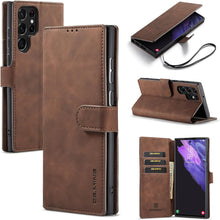 for Samsung Galaxy S23 Wallet Case with 3 Card Holders and 1 Bills Compartment Magnetic Clasp Flip Cover RFID Blocking Stylish Retro Leather Design
