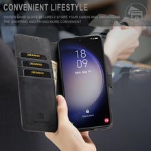 for Samsung Galaxy S23 Wallet Case with 3 Card Holders and 1 Bills Compartment Magnetic Clasp Flip Cover RFID Blocking Stylish Retro Leather Design