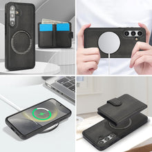 Konstreet for Samsung Galaxy S24 Plus/Ultra Case with 2-in-1 Detachable Magnetic Wallet with 5 Card Slots Compatible MagSafe and RFlD Blocking Kickstand and Wireless Charging