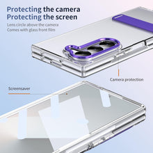 for Samsung Galaxy Z Fold 6 Mobile Phone Clear Case with Stand Built-in Screen Protector Crystal Clear Anti-Drop, Anti-Scratch and Shockproof Galaxy Fold 6 Case for Samsung