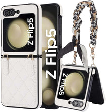 for Samsung Galaxy Z Flip5 Mobile Phone Case Folding Version with Detachable Crossbody Strap and Scarf Lanyard Anti-Fall Wear-Resistant Luxury Leather Protective Case