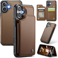 for iPhone 16 Pro Max Case with RFID Blocking and 5 Credit Card Holder, Premium Durable Slim Leather Magnetic Clasp Kickstand Heavy Duty Shockproof Protective Cover.- Black