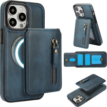 Konstreet for iPhone 14 Series Case with 2-in-1 Detachable Magnetic Wallet 4 Card Slots and 1 Zipper Bag Compatible MagSafe and RFID Blocking Stand Wireless Charging