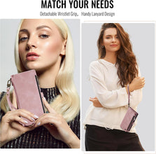 Defencase Compatible with iPhone 17 Case Wallet with RFID Blocking Card Holder for Women and Men, Fashion PU Leather Magnetic Snap Flip Zipper Strap Wallet Phone Case for iPhone 17 6.3