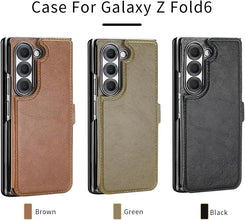 for Samsung Galaxy Z Fold 6 Phone Case with Strong Magnetic Attraction Detachable Card Holder RFID Blocking, Wireless Charging for Galaxy Fold 6 Case Exquisite Durable