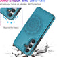 for Samsung Galaxy S24 Wallet Case Magnetic Flip Cover with 3 Card Slots and Stand Feature Floral Design Protective Phone Case