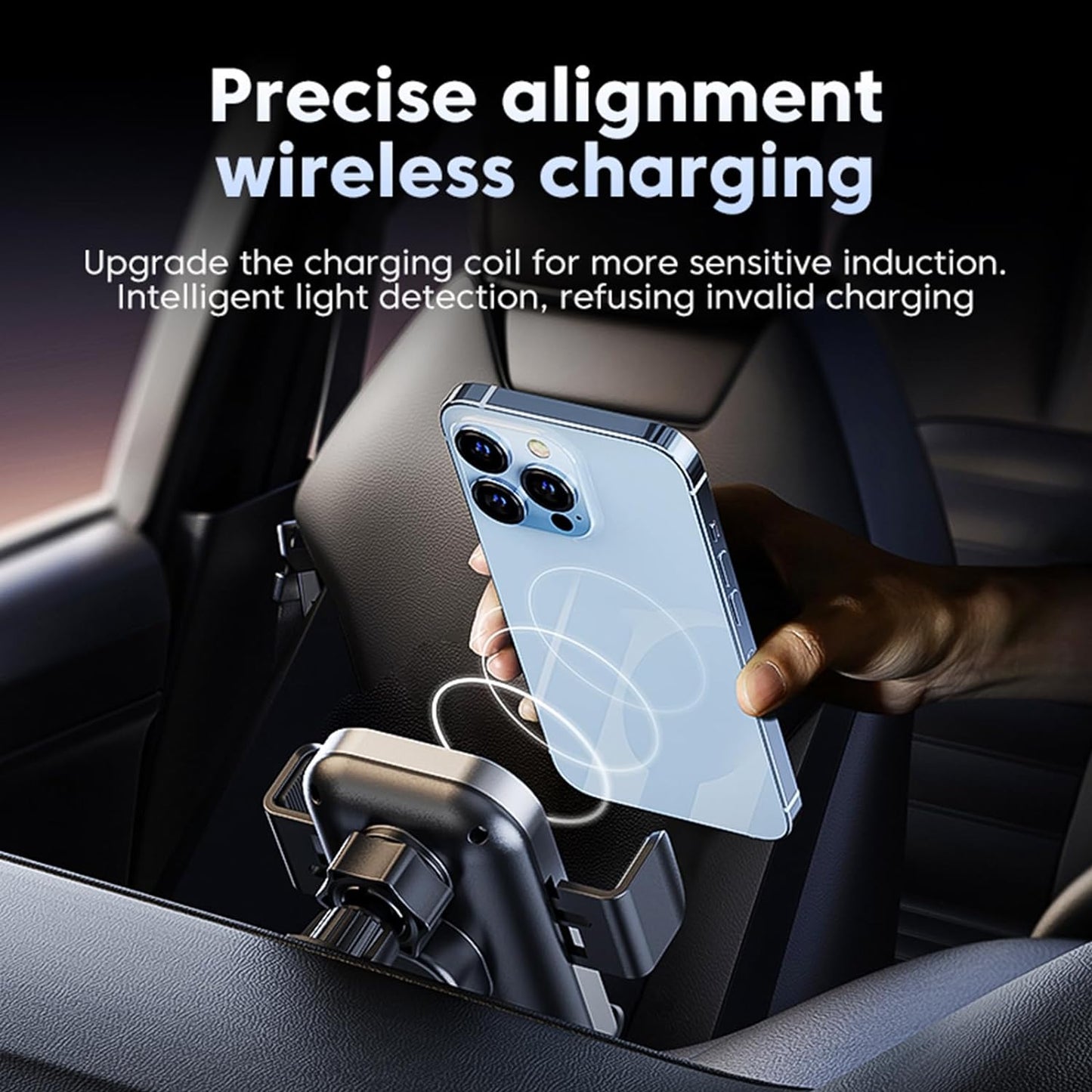 Redmaple Wireless Car Charger Mount, 15W Qi Fast Car Wireless Charger, Auto Clamping Air Vent Car Phone Holder for iPhone 15/14/13/12/11/X, Samsung Galaxy S22/S20/S10/S9/Note20/10/9, Google, LG, etc