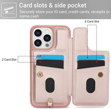for iPhone 15 Pro Max Case Exquisite Leather Built-in Flip Card Holder Freshness Small Flower Pattern with Long and Short Strap flip Bracket Daily Travel Women