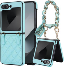 for Samsung Galaxy Z Flip6 Mobile Phone Case Folding Version with Detachable Crossbody Strap and Scarf Lanyard Anti-Fall Wear-Resistant Luxury Leather Protective Case