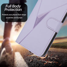 for Samsung Galaxy S23 Case Novel Triangle Embossing Multiple Card Slots Flip Cover Magnetic Wallet Clasp RFID Function Leather Stand Shockproof and Drop-Proof