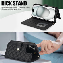 Konstreet for iPhone 15/15Pro/15Pro Max Wallet Case with 5 Card Slots and 1 Cash Slot and Crossbody Strap and Wrist Strap Luxury Fashion Shockproof Magnetic Flip Cover Protective