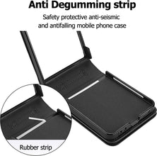 for Samsung Galaxy Z Flip 7 Luxury Zipper Wallet Phone Case, Multi-Function Kickstand Card Holder Adjustable Crossbody Strap, Fashion Flip Case.(Black)