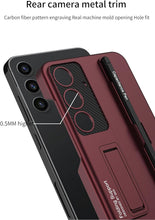 for Samsung Galaxy S24 Plus Case with Pen and Adjustable Kickstand,Anti-Shock,Support Wireless Charging Slim Texture Case.(Black)