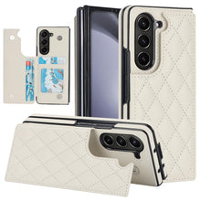 for Samsung Galaxy Z Fold 6 Phone Case Diamond Soft Leather Folding Flip Cover Built-in 2 Card Slots with Magnetic Clasp Comfortable Hand Feel Anti-Drop Shockproof Fashion White