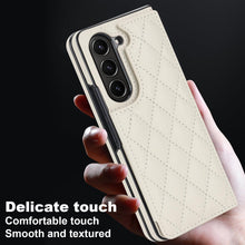 for Samsung Galaxy Z Fold 6 Phone Case Diamond Soft Leather Folding Flip Cover Built-in 2 Card Slots with Magnetic Clasp Comfortable Hand Feel Anti-Drop Shockproof Fashion White