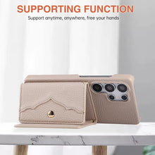 for Samsung Galaxy S23 Ultra Case Premium Leather Mirror Card Holder Cash Slot Equipped with Long Strap Simple and Little Fresh S23 Ultra Case for Galaxy