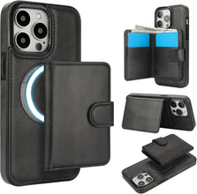 Konstreet for iPhone 14 Series Case with 2-in-1 Detachable Magnetic Wallet Featuring 5 Card Slots Compatible MagSafe and RFlD Blocking Premium PU Leather Kickstand and Wireless Charging