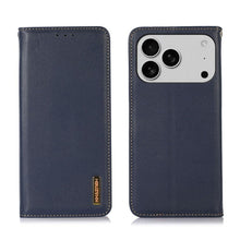 Genuine Leather Case for iPhone 17 Pro with 3 Credit Card Slot RFID Blocking,Crocodile Pattern and Magnetic Closure with Full Body Screen Camera Protective Flip Cover - Brown