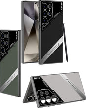 for Samsung Galaxy S24 Ultra Phone Case Leather Cover Ultra-Thin Scratch-Resistant Shockproof Business Style Electroplating Finish Solid Color Design
