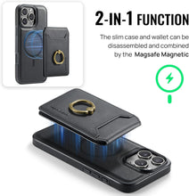 for iPhone 16 Pro Max Case 2 in 1 Detachable Card Bag Wallet Case Durable Leather Wallets Magnetic Card Holder 4 Card Slots 1 Small Cash Holder RFID Blocking