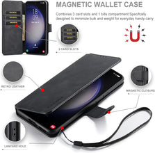 for Samsung Galaxy S23 Wallet Case with 3 Card Holders and 1 Bills Compartment Magnetic Clasp Flip Cover RFID Blocking Stylish Retro Leather Design