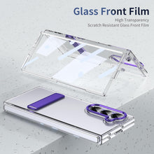 for Samsung Galaxy Z Fold 6 Mobile Phone Clear Case with Stand Built-in Screen Protector Crystal Clear Anti-Drop, Anti-Scratch and Shockproof Galaxy Fold 6 Case for Samsung