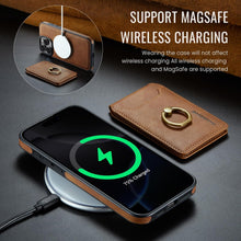 for iPhone 15 Pro Case 2 in 1 Detachable Card Bag Wallet Case Durable Leather Wallets Magnetic Card Holder 4 Card Slots 1 Small Cash Holder RFID Blocking