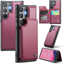 Konstreet for Samsung Galaxy S25 Plus Wallet Case with RFID Blocking and 5 Credit Card Holder, Premium Durable Slim Leather Magnetic Clasp Kickstand Heavy Duty Shockproof Protective Cover.- Purple