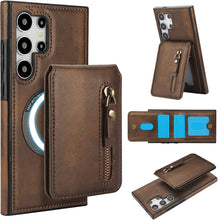 for Samsung Galaxy S25 Plus Case with 2 in 1 Detachable Magnetic Wallet, 4 Card Slots and Zipper Pocket,Compatible with MagSafe, RFlD Blocking Premium PU Leather Wireless Charging-Black