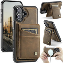 for iPhone 16 2 in 1 Detachable Card Holder Wallet Case Strong Magnetic Leather Card Holder RFID Blacking Case for iPhone 16 Pink