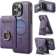 for iPhone 15 Pro Case 2 in 1 Detachable Card Bag Wallet Case Durable Leather Wallets Magnetic Card Holder 4 Card Slots 1 Small Cash Holder RFID Blocking