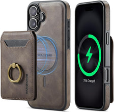 for iPhone 16 Pro Max Case 2 in 1 Detachable Card Bag Wallet Case Durable Leather Wallets Magnetic Card Holder 4 Card Slots 1 Small Cash Holder RFID Blocking