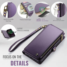 Defencase Compatible with iPhone 17 Air Case Wallet with RFID Blocking Card Holder for Women Men, Fashion PU Leather Magnetic Snap Flip Zipper Strap Wallet Phone Case for iPhone 17 Air 6.5