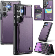 Konstreet for Samsung Galaxy S25 Plus Wallet Case with RFID Blocking and 5 Credit Card Holder, Premium Durable Slim Leather Magnetic Clasp Kickstand Heavy Duty Shockproof Protective Cover.- Purple