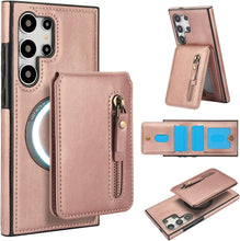 for Samsung Galaxy S25 Plus Case with 2 in 1 Detachable Magnetic Wallet, 4 Card Slots and Zipper Pocket,Compatible with MagSafe, RFlD Blocking Premium PU Leather Wireless Charging-Black
